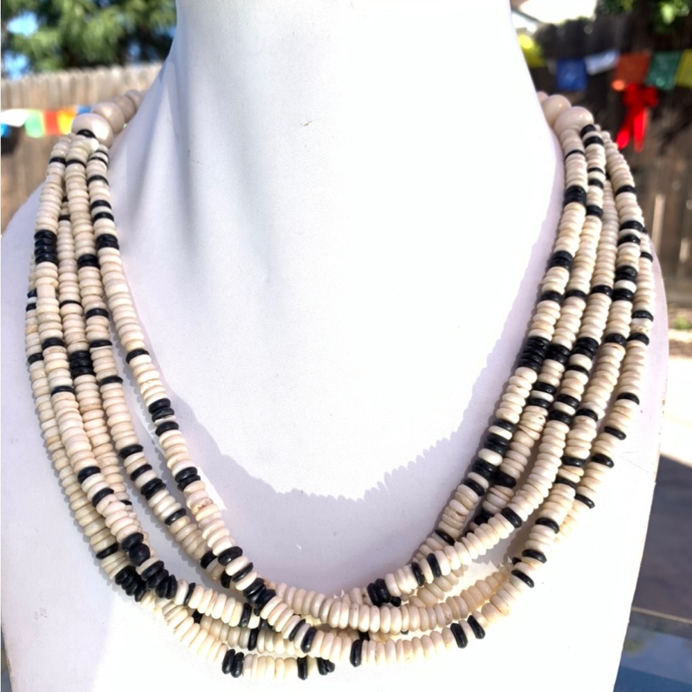 Multi Strands Bone Beaded Necklace